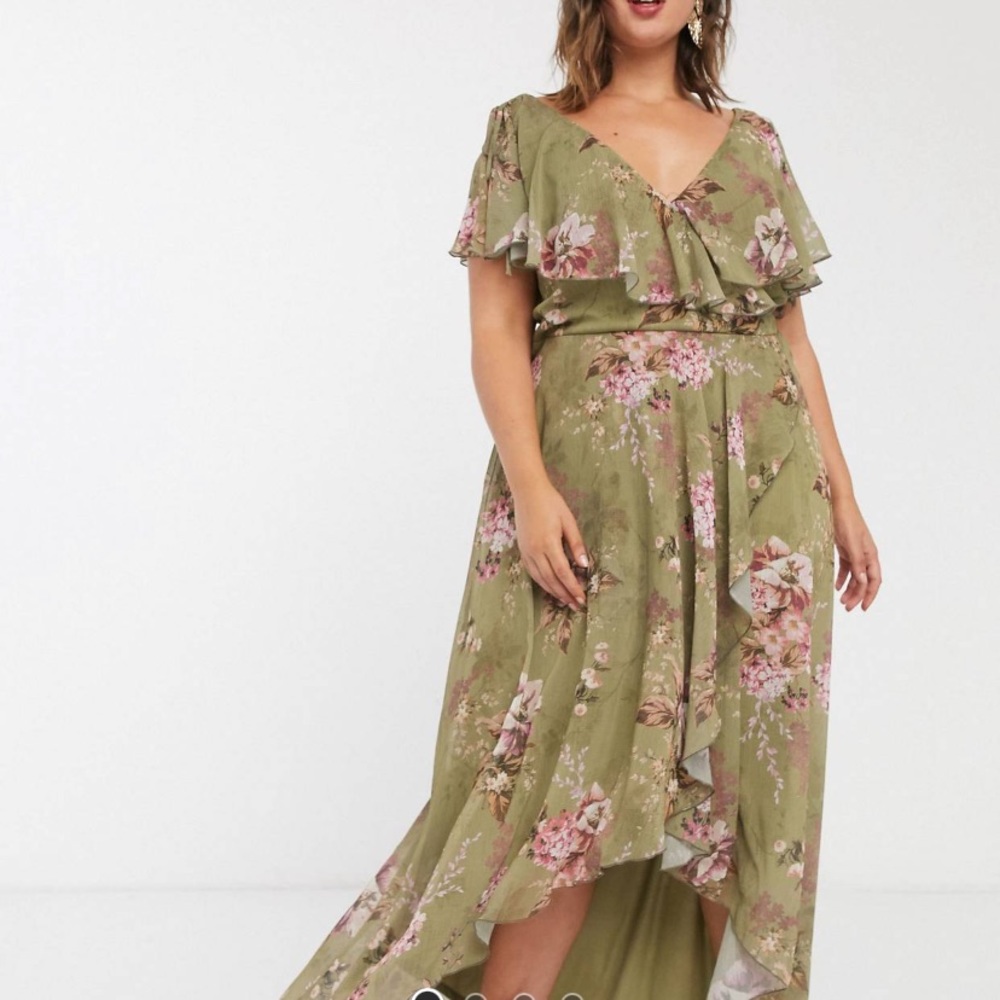 Cape back floral maxi